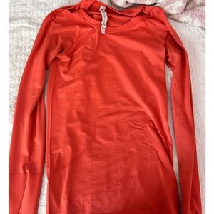 Red/orange lululemon swiftly long sleeve